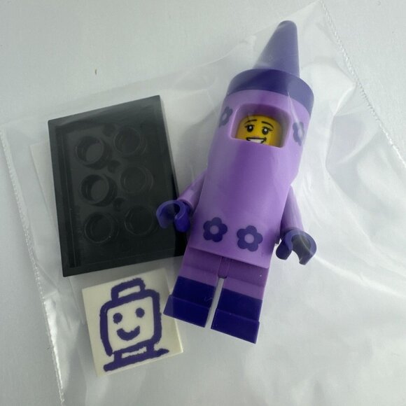 Lego Crayon Girl Minifigure w Base Purple 71023 coltlm2 Lego Movie 2 - Picture 7 of 8